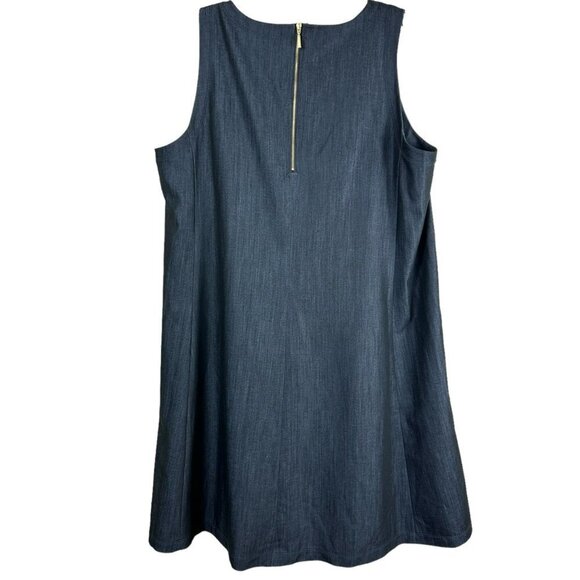 Calvin Klein Blue Sleeveless Shift Round Neck Dress Size 10 - Picture 6 of 9